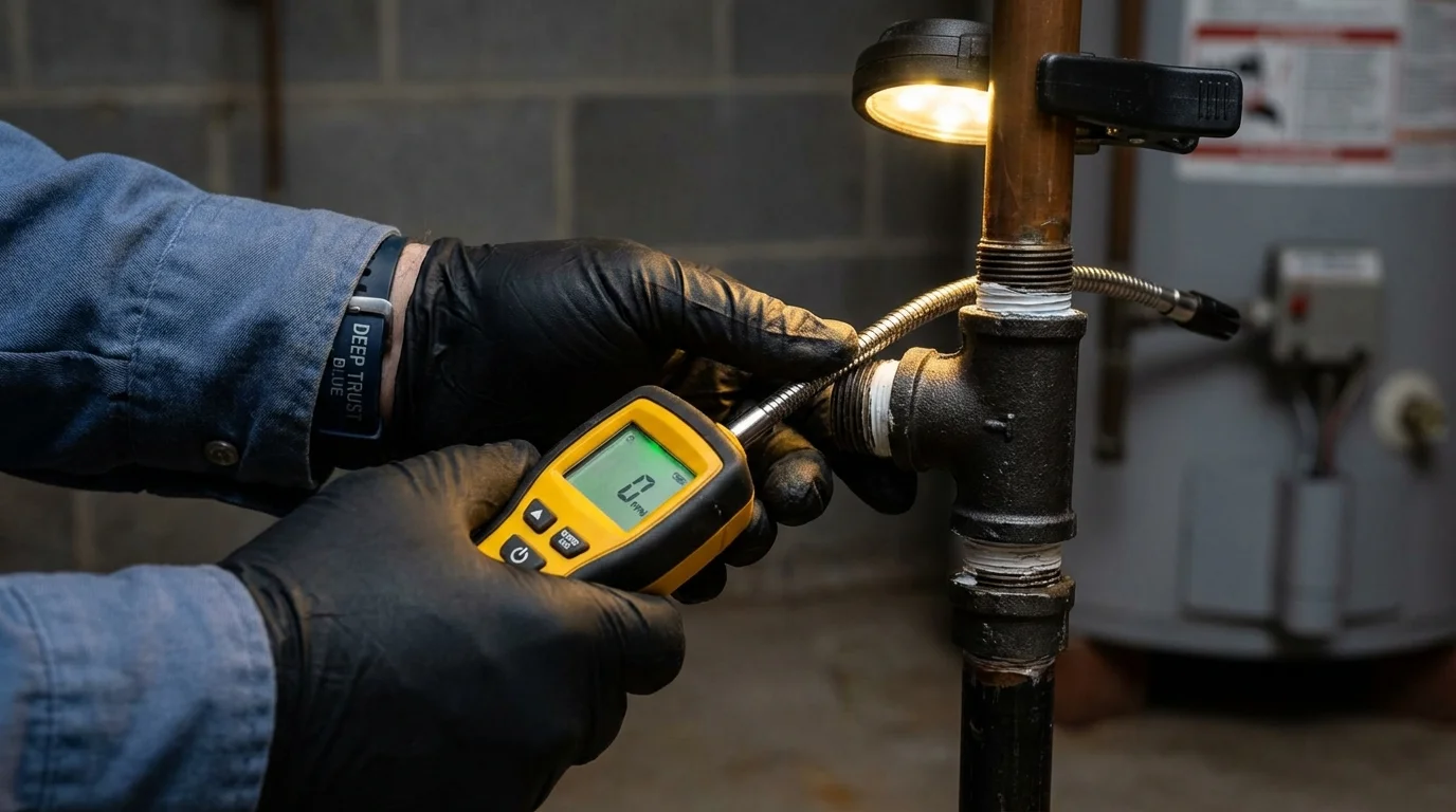 Gas leak detection with electronic sniffer by Johns Plumbing LLC in Pea Ridge
